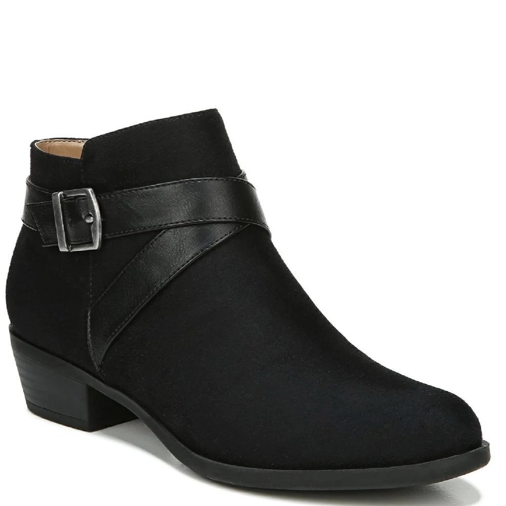 Ally Womens Cushioned Footbed Round Toe Ankle Boots (WIDE)